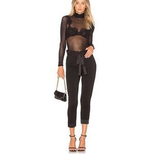 For Love & Lemons Quilted Black Andri Crop Trouser